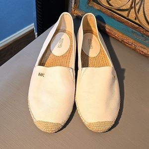 Michael Kors White Leather Espadrilles Shoes 9.5. NWT or box
